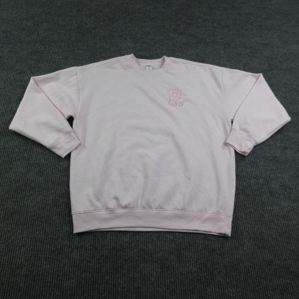 PINK Victoria's Secret Sweatshirt Pullover Womens L Pink Fleece Oversized NWT
